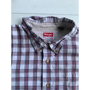 Wrangler Men's 2XL Plaid Long Sleeve Button-Up Shirt Button-Down Collar
